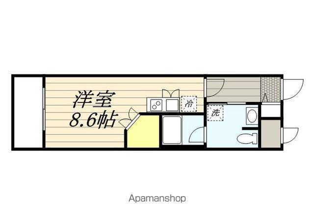 HUGO HOUSE(1K/3階)の間取り写真