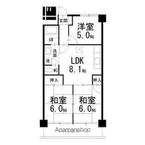 ジュネス21(3DK/3階)の間取り写真