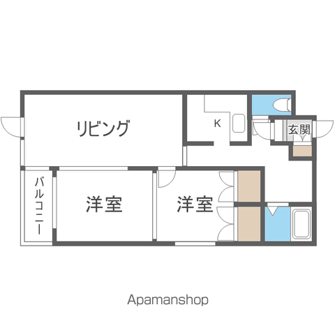 カールトンハウス(2LDK/3階)の間取り写真