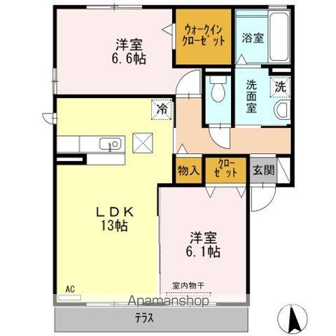 サン ハピネス(2LDK/1階)の間取り写真