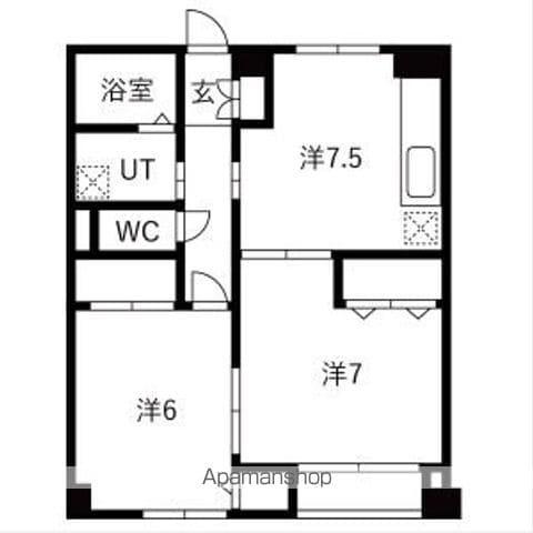 ストーンランドヒル(2DK/1階)の間取り写真