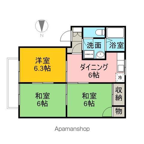 グランディール(3DK/1階)の間取り写真
