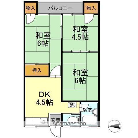 小倉寺コーポ(3K/1階)の間取り写真