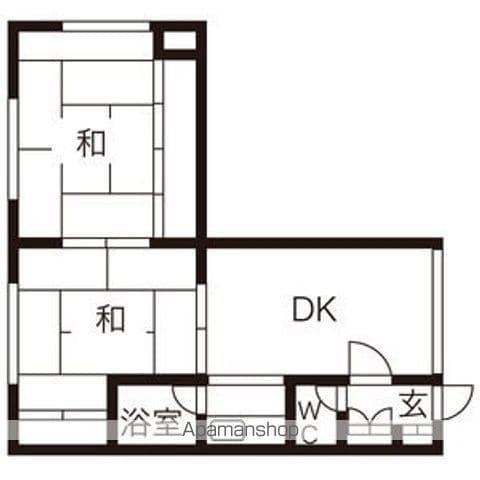 コーポL(2DK/2階)の間取り写真