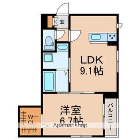 メゾン グランデ(1LDK/2階)の間取り写真