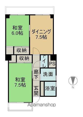 サンシャイン西条(2LDK/3階)の間取り写真