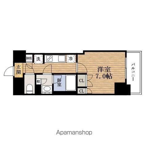 COMFORIA LIV博労町一丁目Q(1K/3階)の間取り写真
