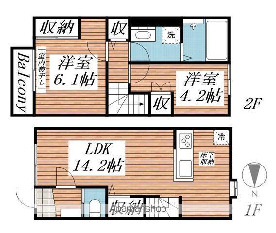 フェリス(2LDK/1階)の間取り写真