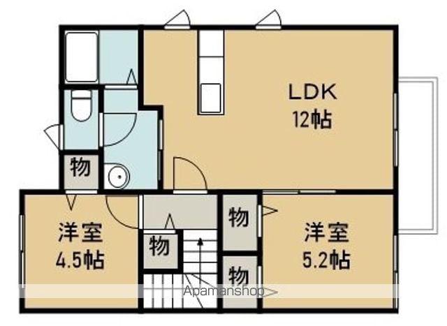 コンフォートカオル(2LDK/2階)の間取り写真