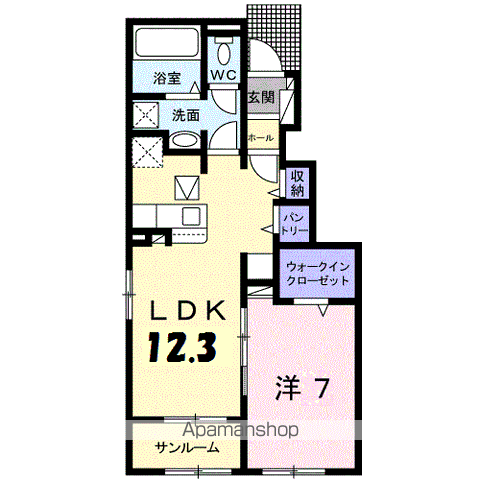 グランド パイン ヴィラ Ⅰ(1LDK/1階)の間取り写真