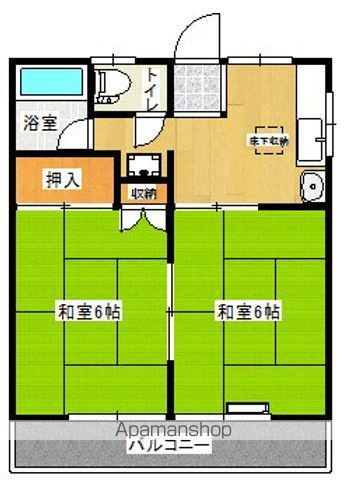 コーポメグ(2K/2階)の間取り写真