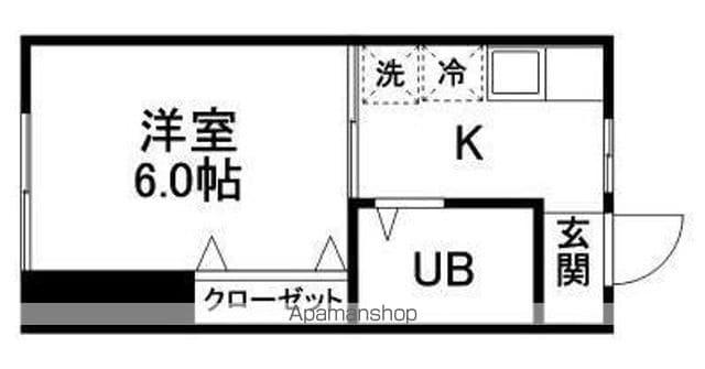 ピースフル仙台駅北(1K/1階)の間取り写真