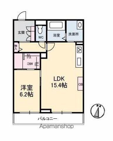 KANON岩崎(1LDK/3階)の間取り写真