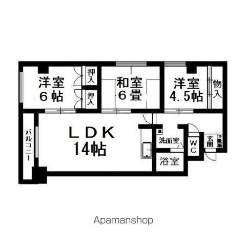 シュトラール4・6(3LDK/4階)の間取り写真