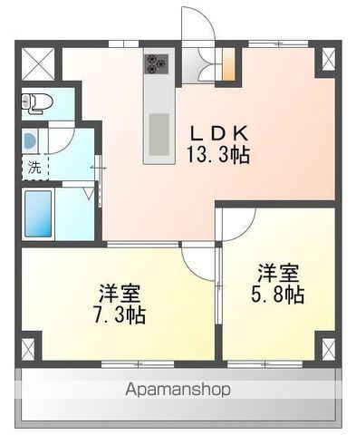 エバーライフ箱崎Ⅲ(2LDK/4階)の間取り写真