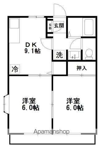 ソフィアビレッジ(2DK/1階)の間取り写真