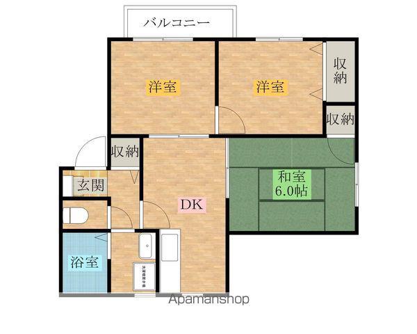 HEIGHTFUKUHARA(3DK/1階)の間取り写真