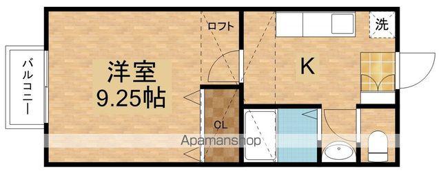 サザンウインド(1K/2階)の間取り写真