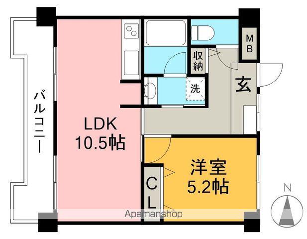 コーポ川江(1LDK/3階)の間取り写真