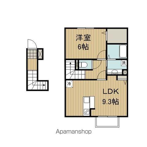 ベル稲丘(1LDK/2階)の間取り写真