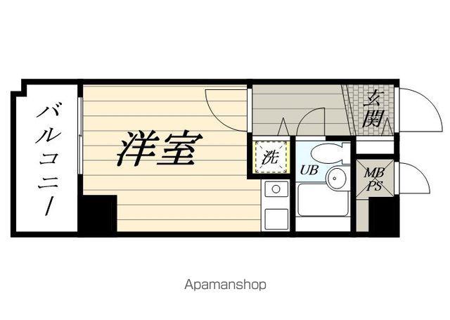 ライオンズマンション生麦南(ワンルーム/9階)の間取り写真