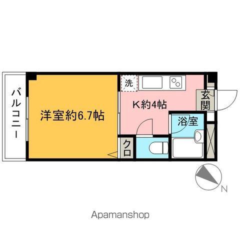 ベルハウス2番館(1K/3階)の間取り写真