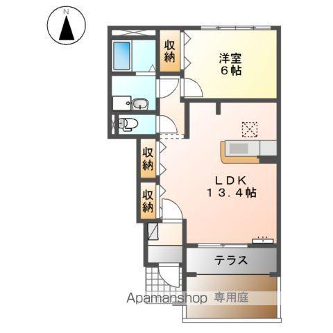 ルビコンドゥーエ(1LDK/1階)の間取り写真