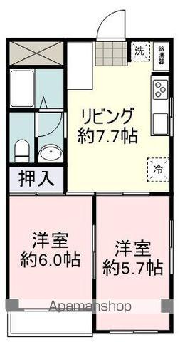 カーサミラ常磐町(2DK/3階)の間取り写真