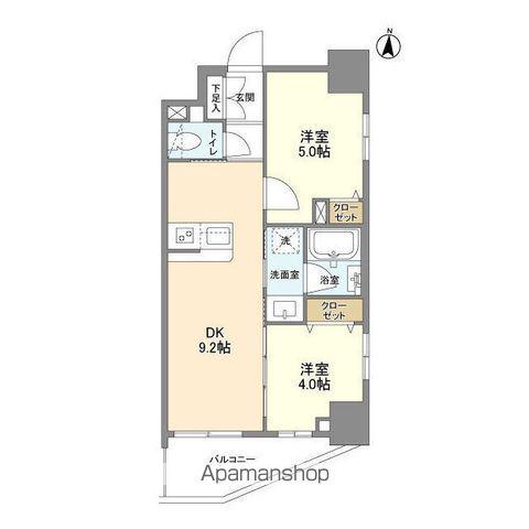 リテラス三ノ輪(2DK/7階)の間取り写真