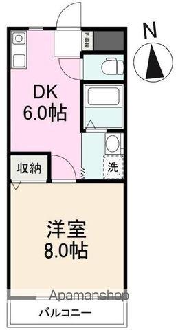 ガーデンハイツ三名弐番館(1DK/1階)の間取り写真