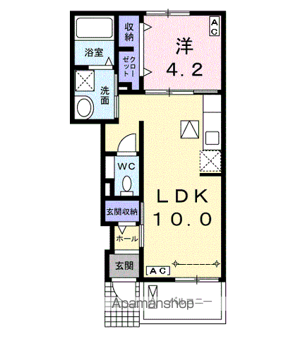 ブローテ(1LDK/1階)の間取り写真