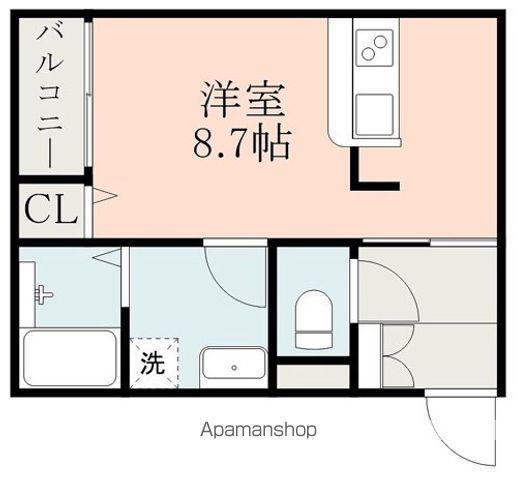 マーレ光の森(ワンルーム/2階)の間取り写真
