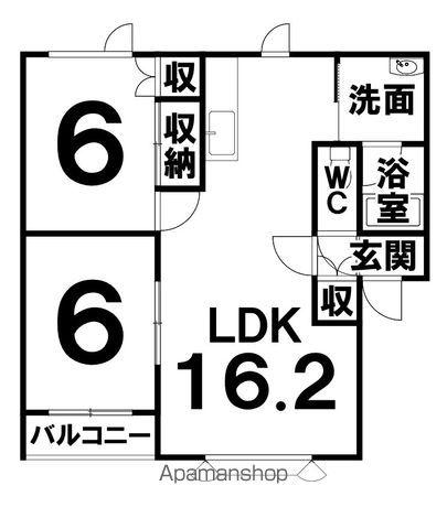 グレイス(2LDK/1階)の間取り写真