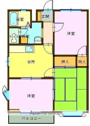 SKハイツB(3DK/1階)の間取り写真