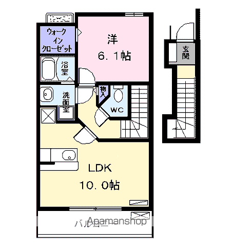 VIVACE(1LDK/2階)の間取り写真