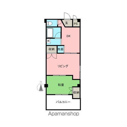 タウン平成3号館(2DK/1階)の間取り写真