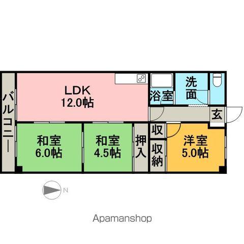 ブランメゾン赤坂(3LDK/2階)の間取り写真
