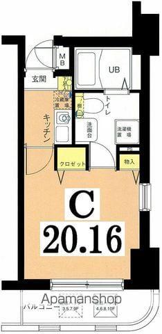 グリフィン横浜・海岸通(1K/4階)の間取り写真