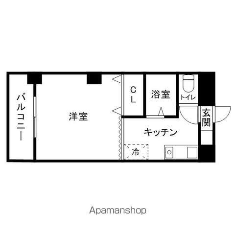 ベルトピアエグゼ福岡Ⅱ(1K/4階)の間取り写真