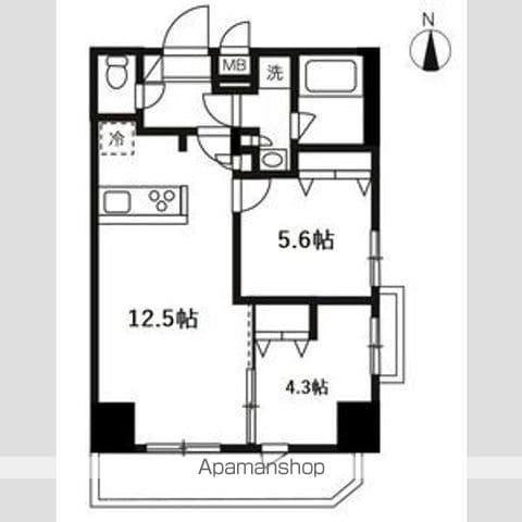 ハーモニーレジデンスグローバルキャピタル(2LDK/12階)の間取り写真