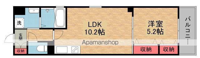 ワンライフ私市(1LDK/1階)の間取り写真