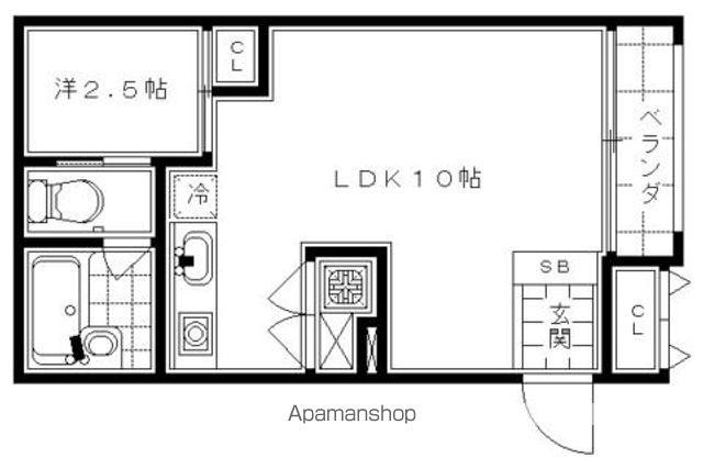 PARKSIDEMIBU(1LDK/1階)の間取り写真