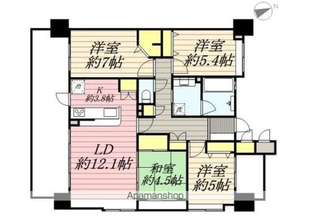 サンリヤン箱崎ウエストコート(4LDK/4階)の間取り写真