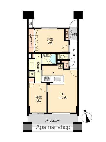 ドゥーエ仙台イースト(2LDK/11階)の間取り写真