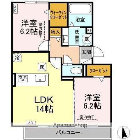 ベレンジュ(2LDK/1階)の間取り写真