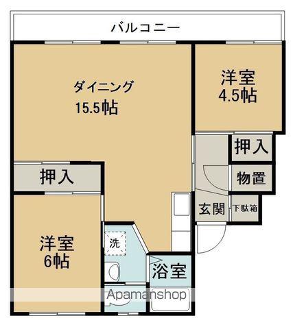 グランメール向陽02(2DK/1階)の間取り写真