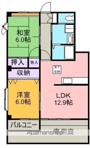 ハイステージ天神(2LDK/1階)の間取り写真
