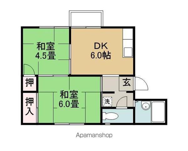 コーポ太陽(2DK/1階)の間取り写真