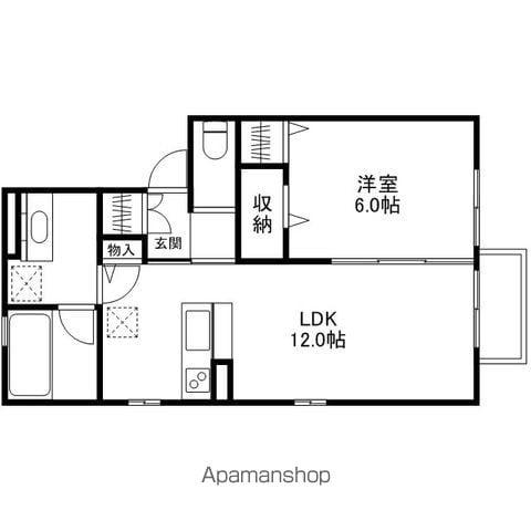 メルベーユ川崎B(1LDK/1階)の間取り写真