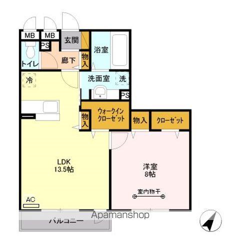 ベルレージュ(1LDK/2階)の間取り写真